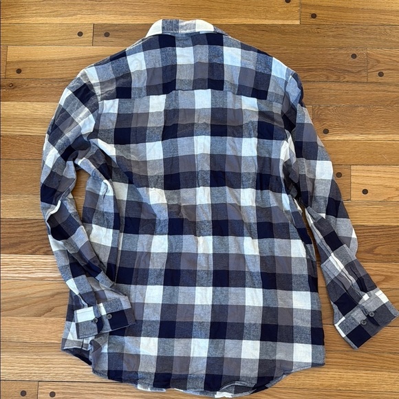 NEW Club Room Blue and White Plaid Flannel Button Down Shirt Men XL - Picture 6 of 7